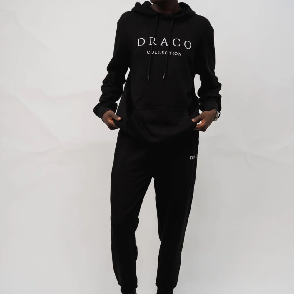 Draco Black Sweatpants & Hoodie Set unisex - Picture 2 of 8